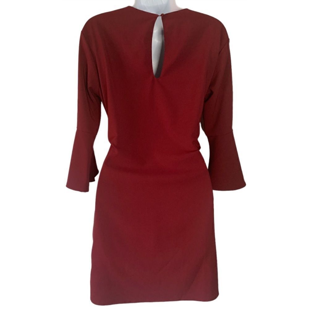 Lulus Last Love Song Burgundy Tie Waist Dress Medium - Picture 4 of 9